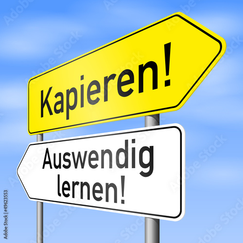 schild lr kapieren! auswendig lernen! I