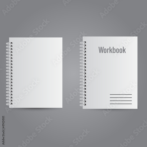 Two white realistic notebooks