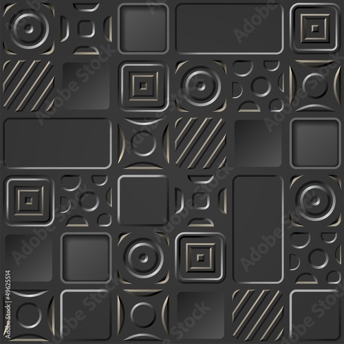 The dark background with a geometrical relief pattern