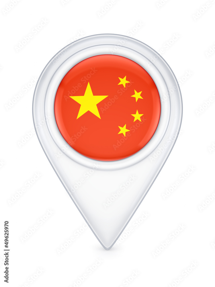 Icon with chinese flag. Icon with chinese flag.