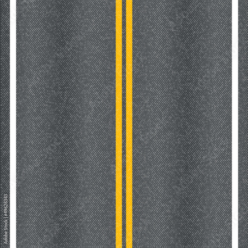Asphalt road vector texture with marking lines.