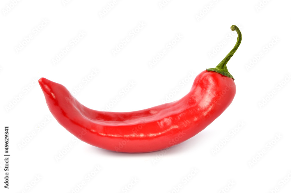 Red hot pepper isolated on white background