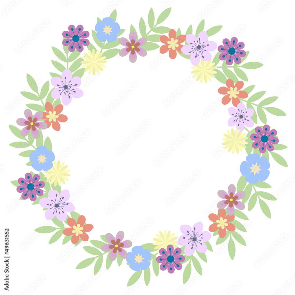 Floral wreath with decorative flowers