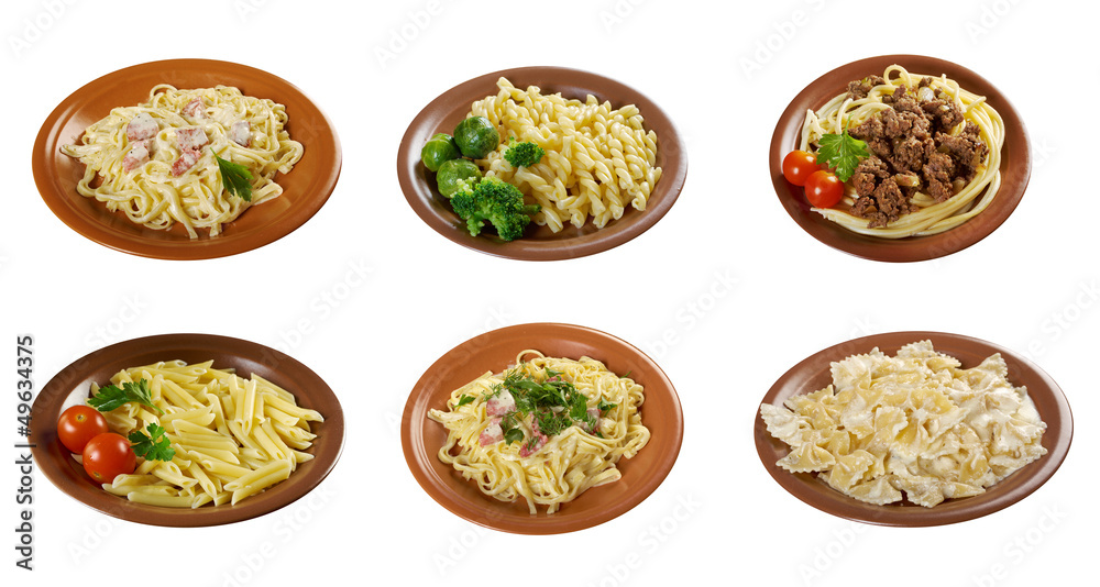 Food set of different italian pasta. Food set of different italian pasta.