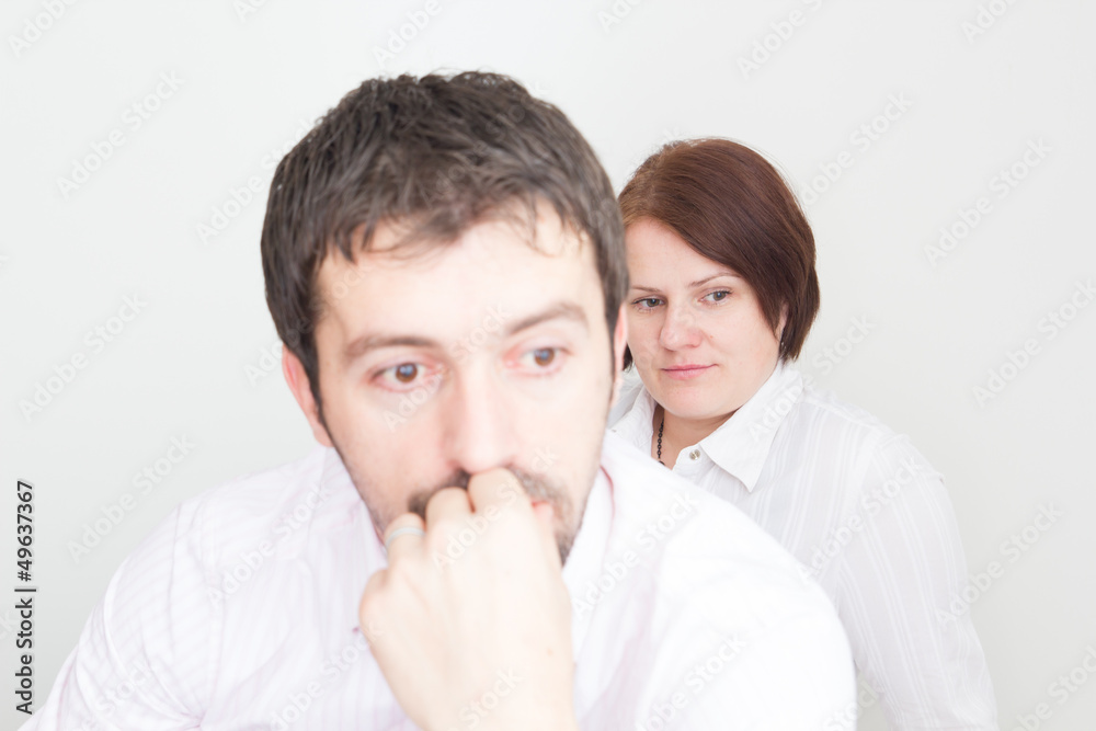 Portrait of upset young couple Portrait of upset young couple