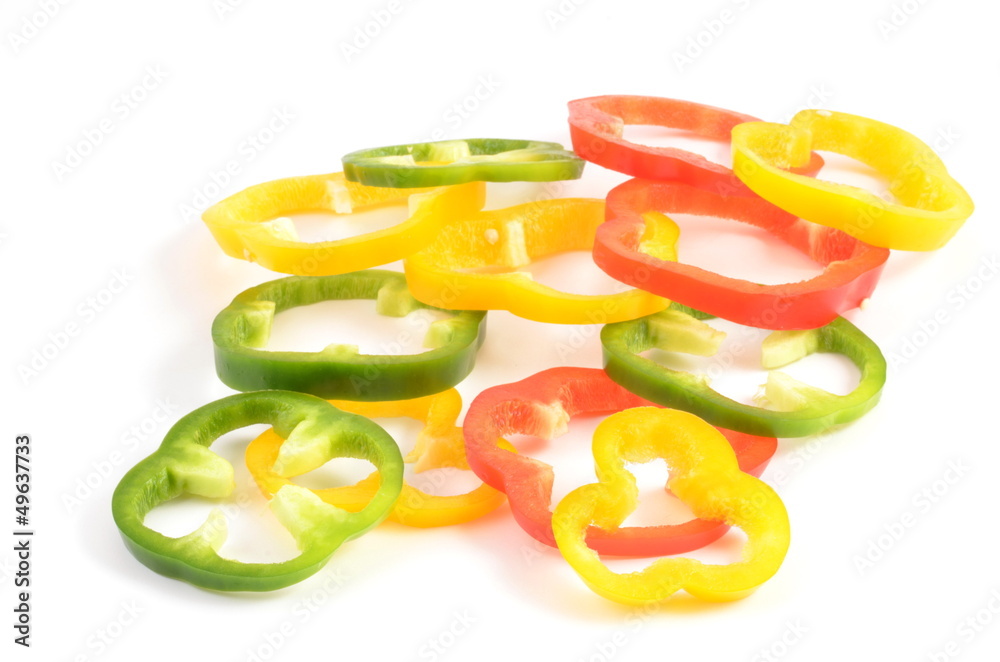 Sliced colored peppers Sliced colored peppers