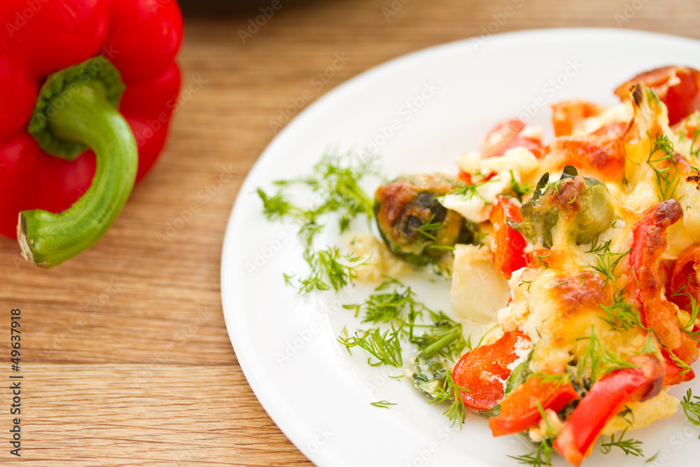 vegetables baked with cheese