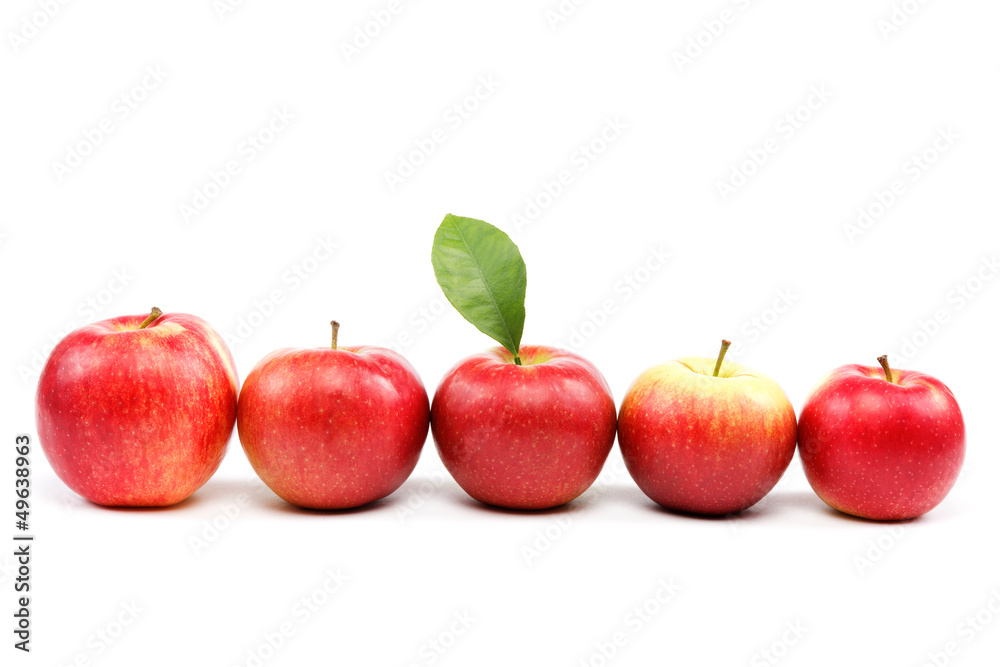 Fresh red apples isolated on white background. Fresh red apples isolated on white background.