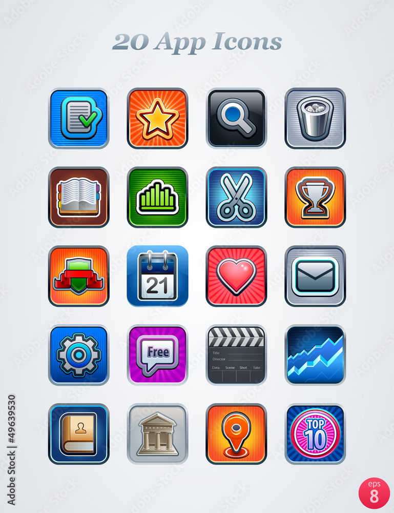 20 app icons. 20 app icons.