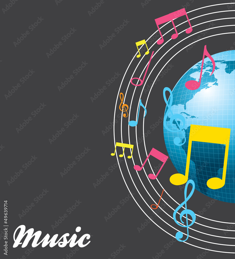 Fototapeta premium World and music