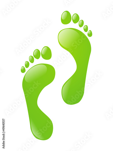 Green foot steps