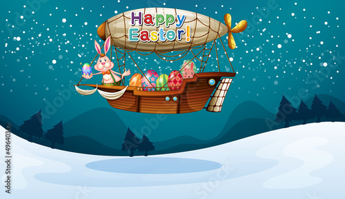 A bunny riding on a plane