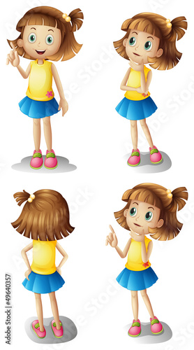 Different moods of a young girl