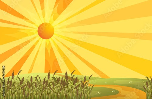 A sunset scenery at the hills