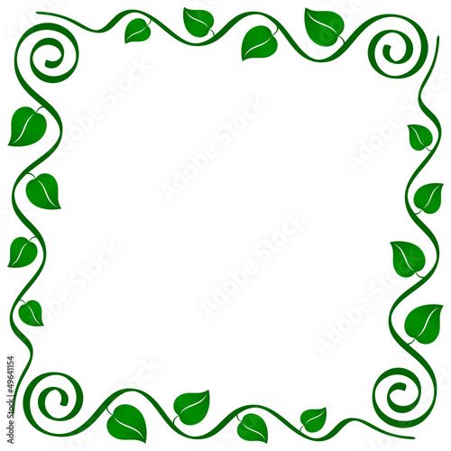 abstract vine frame with leaves