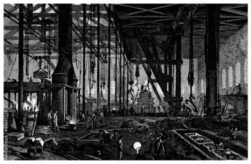 Εκτύπωση καμβά Foundry - Fonderie - Giesserei - 19th century