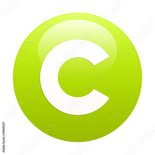 bouton internet copyright green