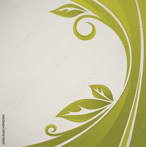 spring leaves, vector ecological card or poster