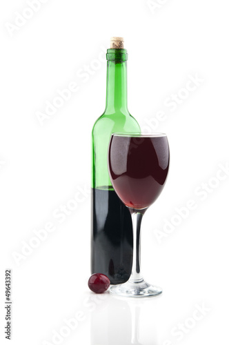 wine glass and bottle