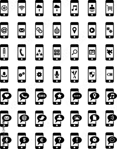 Smartphones with different icons on the screen