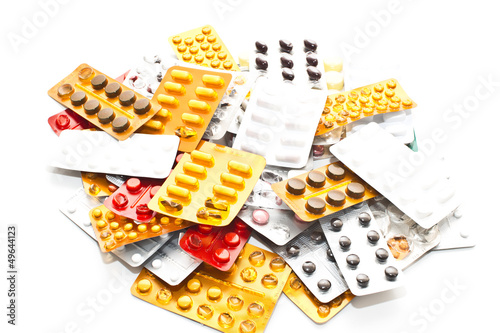 medications on a white background
