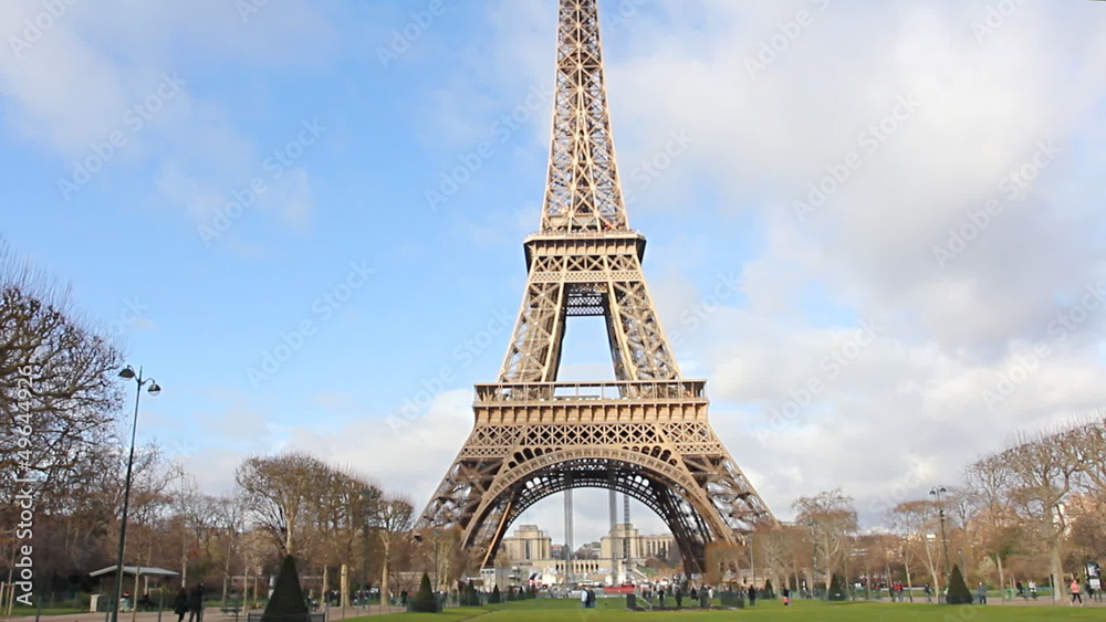 Eiffel Tower in Paris. Horizontal/landscape orientation.