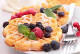 waffles with berries fruits