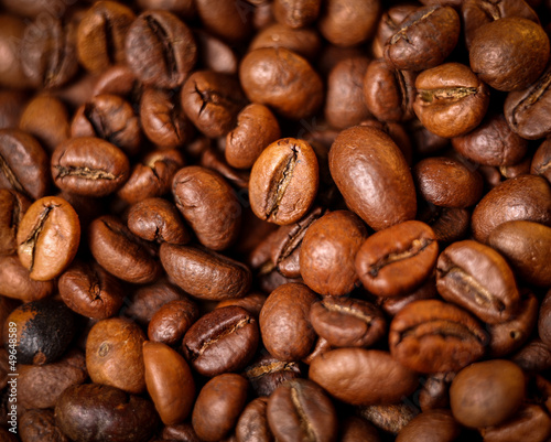 Macro photo of coffee beans  low depth of focus