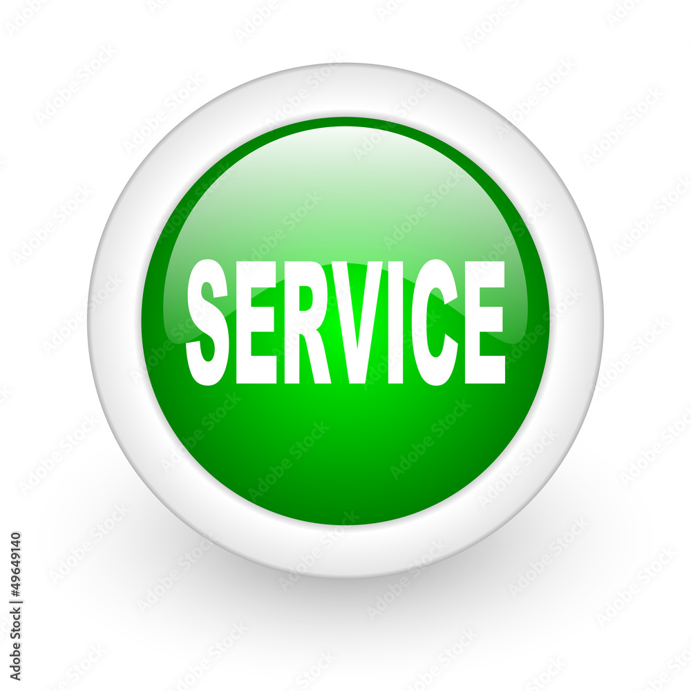 service green circle glossy web icon on white background service green circle glossy web icon on white background