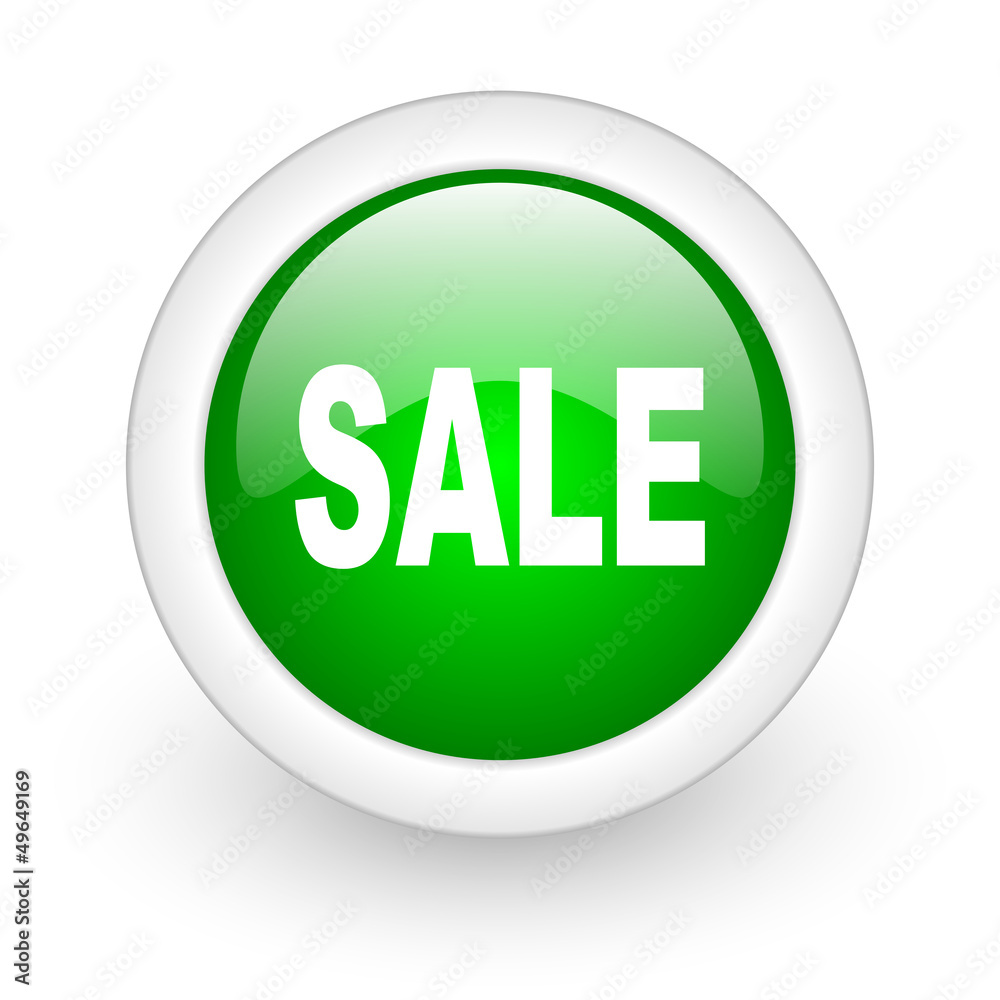 sale green circle glossy web icon on white background sale green circle glossy web icon on white background