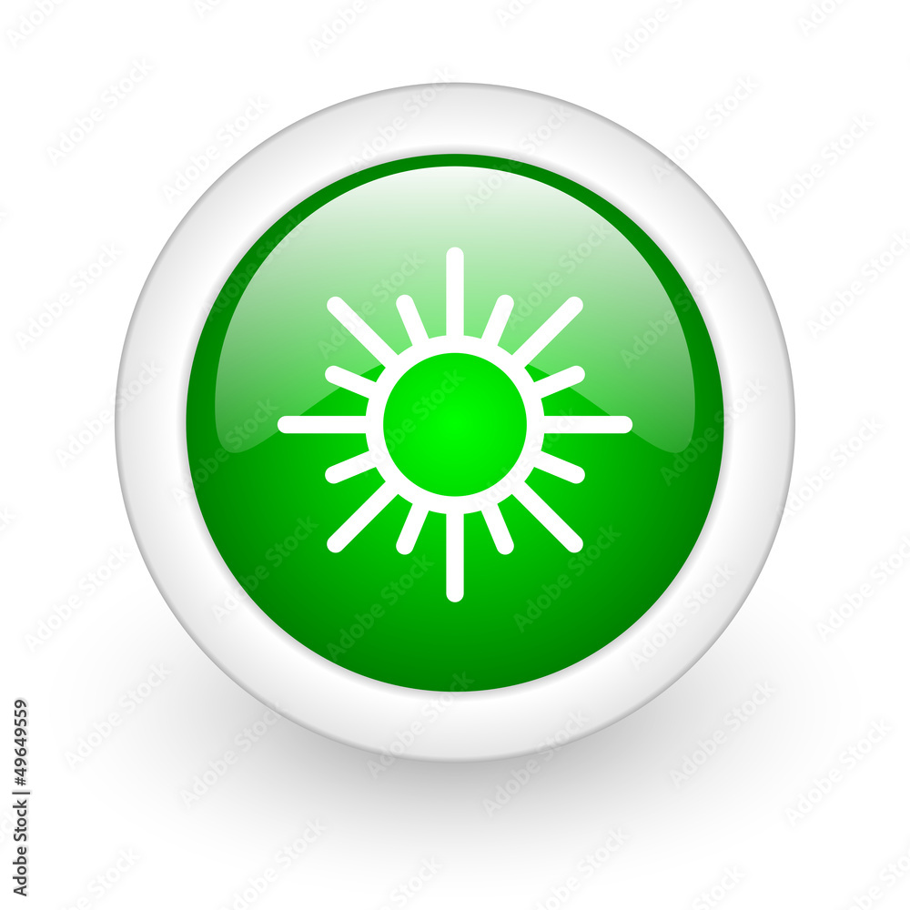 sun green circle glossy web icon on white background sun green circle glossy web icon on white background