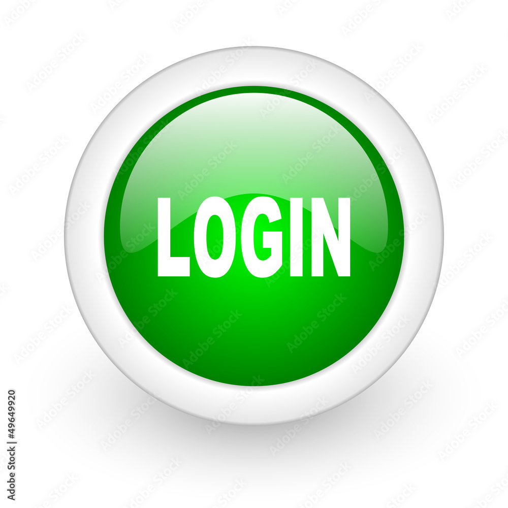 login green circle glossy web icon on white background login green circle glossy web icon on white background