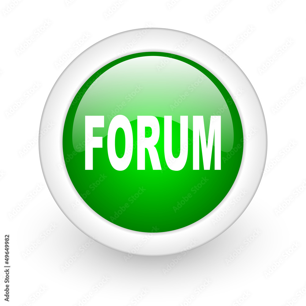 forum green circle glossy web icon on white background forum green circle glossy web icon on white background