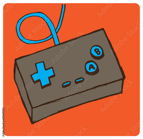 Old School Video Game Controller Vector Illustration