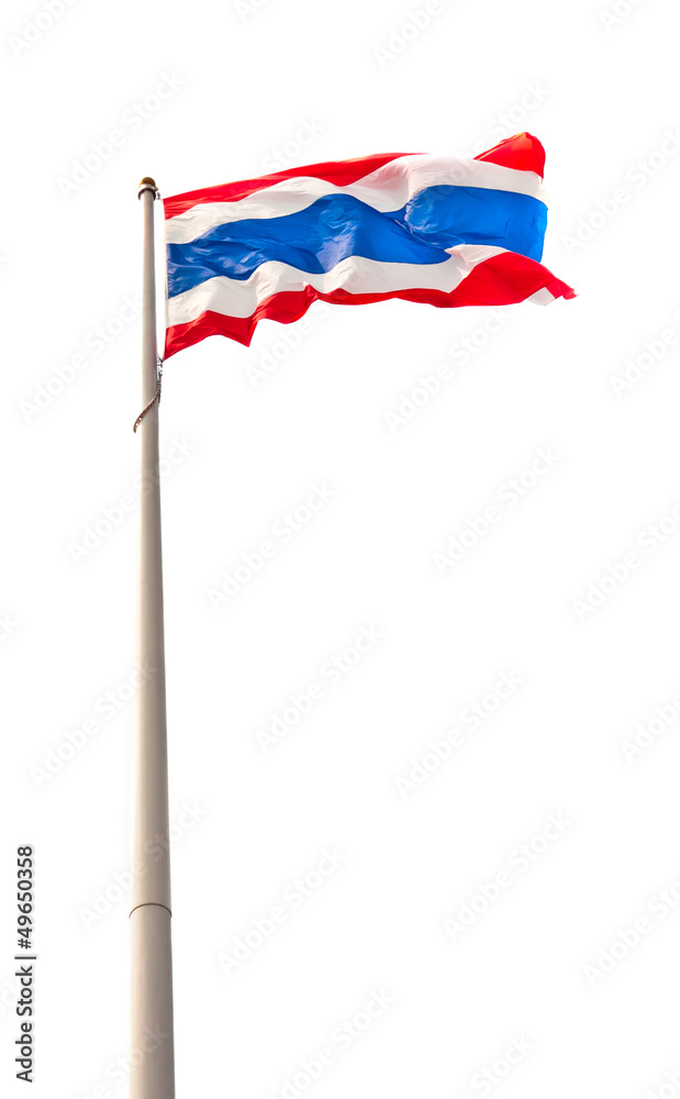 Fototapeta premium National flag of Thailand isolated on white
