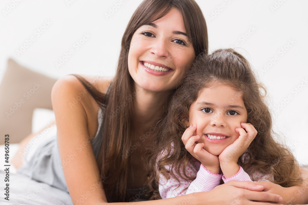 Smiling mother and daughter Smiling mother and daughter