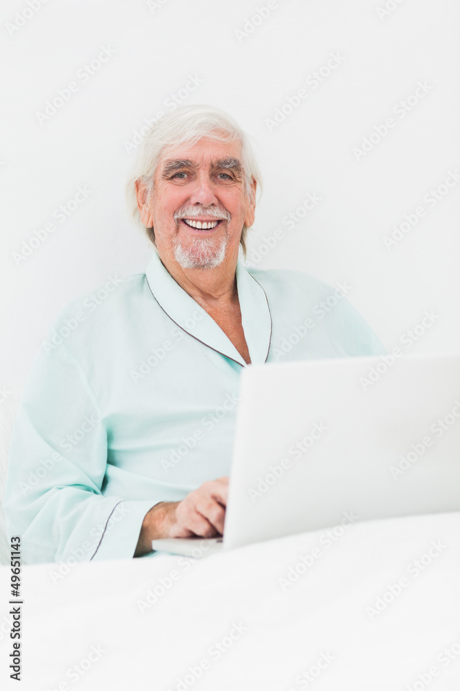 Smiling man in bed Smiling man in bed
