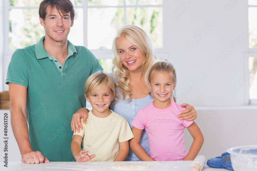 Smiling family baking Smiling family baking