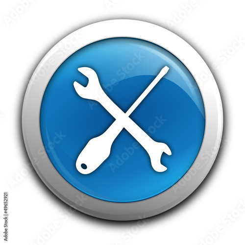service aprés vente sur bouton bleu