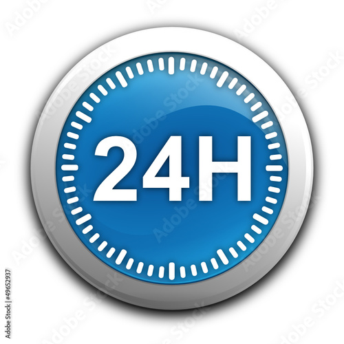 24 heures sur bouton bleu