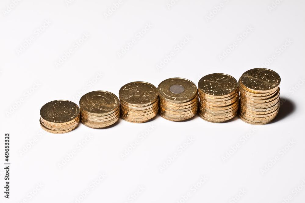Polish money, coins, banknotes, close-up Polish money, coins, banknotes, close-up