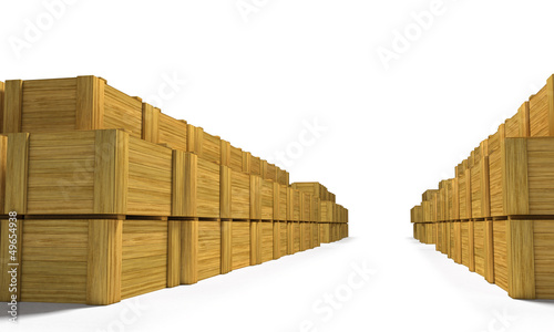 wooden boxes on a white background