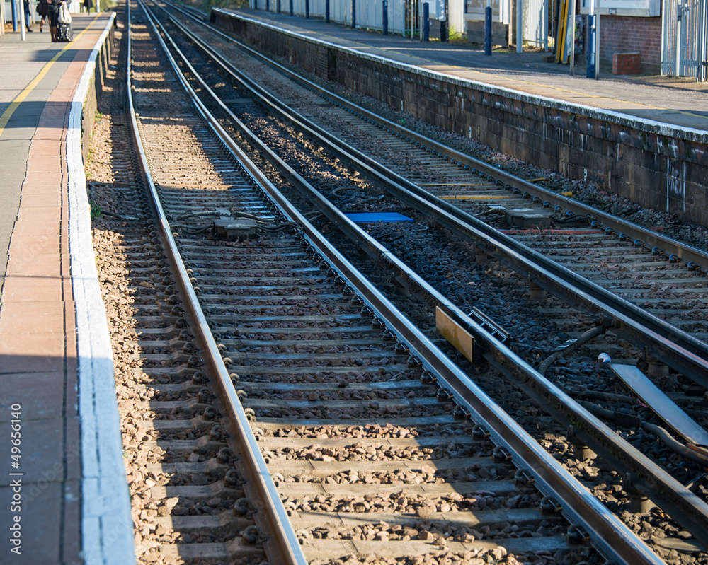 Rail tracks in bright summer day Rail tracks in bright summer day