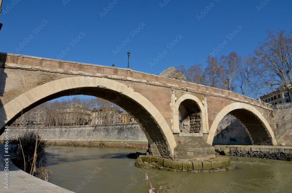 Cestio bridge by Tiberina island of Rome