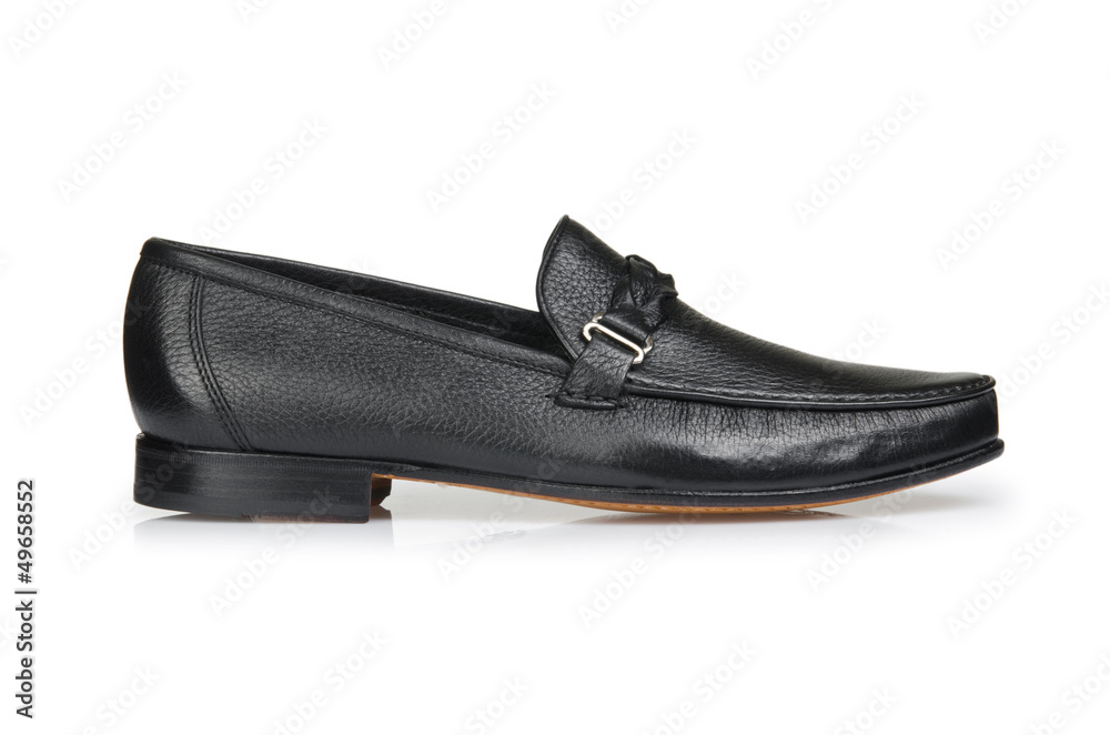 Fashion concept with male shoes on white Fashion concept with male shoes on white