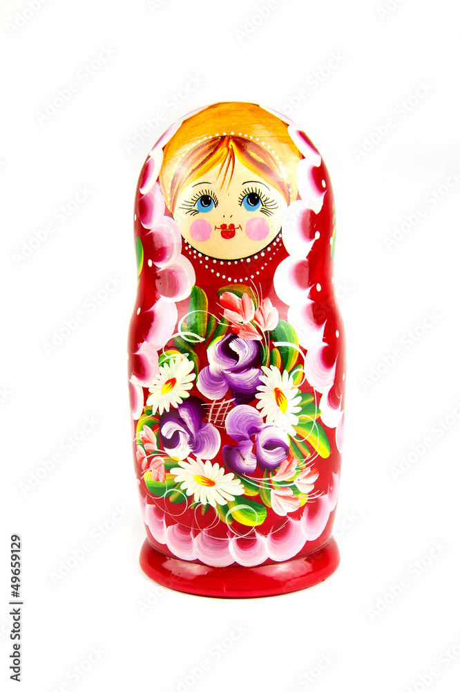 Russian doll on a white background