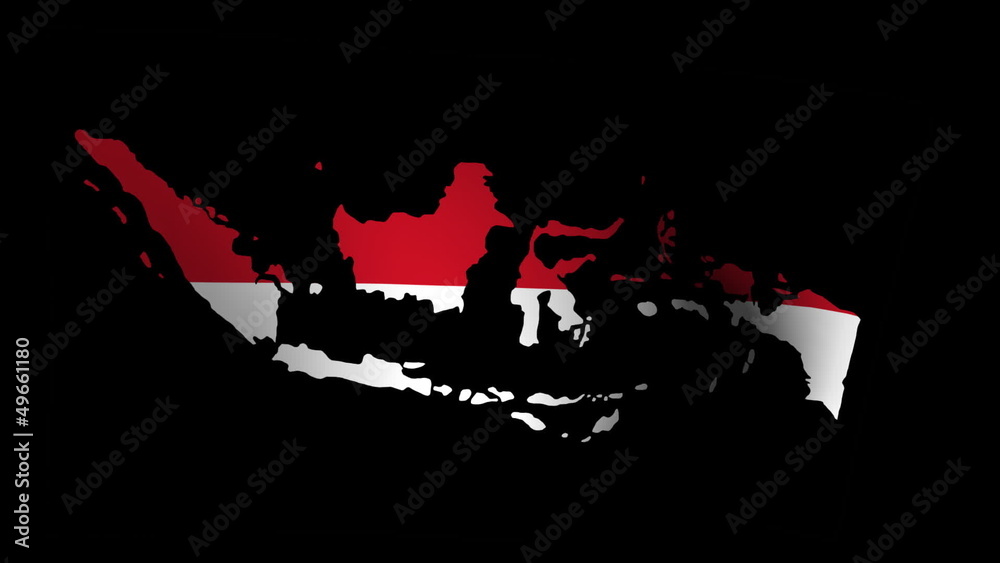 Fluttering Indonesia Map Flag Animation Stock Video Adobe Stock