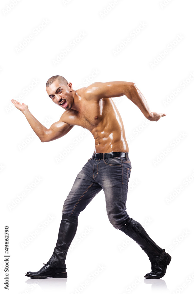Nude man isolated on the white background Nude man isolated on the white background