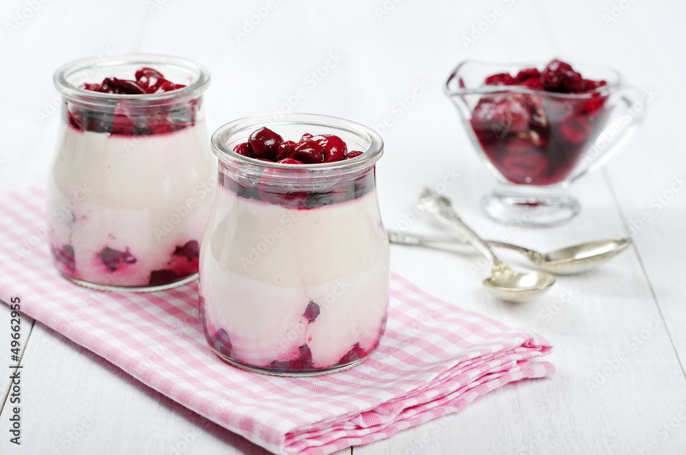 Fruit dessert with cherry Fruit dessert with cherry