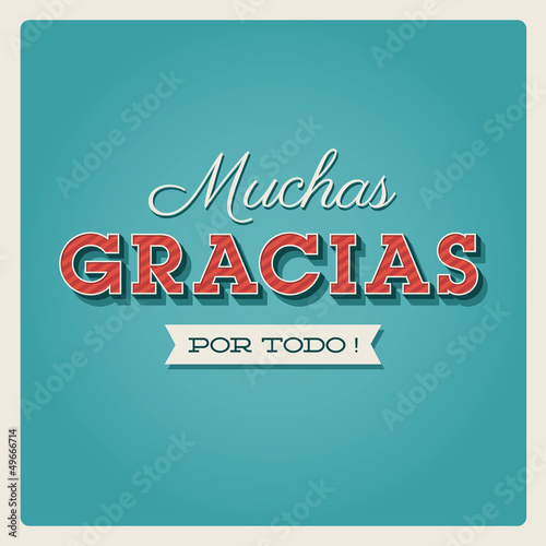 Muchas gracias, tarjeta de agradecimiento.Thank you card